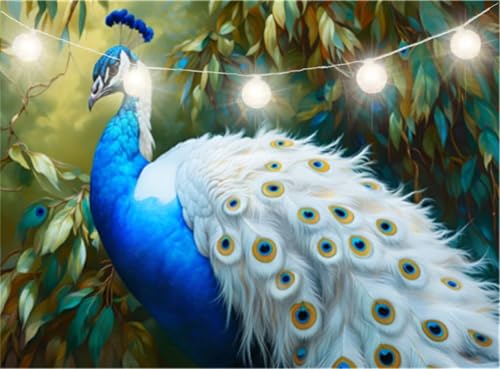 Diamond Painting Kinder Pfau, Diamant Painting Bilder Baum Diamond Paintings Set, Daiments Paintings Erwachsene, DIY Full Drill Crystal Art Pictures Embroidery Cross Stitch, Home Decor 60x80cm JI-102 von Jinycoon