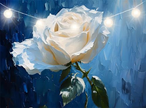 Diamond Painting Kinder Rose, Diamant Painting Bilder Blume Diamond Paintings Set, Daiments Paintings Erwachsene, DIY Full Drill Crystal Art Pictures Embroidery Cross Stitch, Home Decor 30x40cm JI-94 von Jinycoon