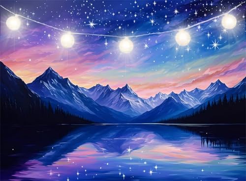 Diamond Painting Kinder Sternenhimmel, Diamant Painting Bilder Berg Diamond Paintings Set, Daiments Paintings Erwachsene, DIY Crystal Art Pictures Embroidery Cross Stitch, Home Decor 100x130cm JI-52 von Jinycoon