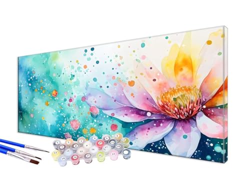 Malen Nach Zahlen Abstrakt Malen Nach Zahlen Erwachsene Groß XXL 100x200cm,DIY Handgemalt Ölgemälde Bastelset Kit für Anfänger mit 3 Feinen Pinseln und Acrylfarbe,Zimmer Deko,Ohne Rahmen,Blume JC-602 von Jinycoon