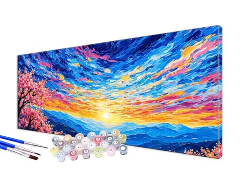 Malen Nach Zahlen Abstrakt Malen Nach Zahlen Erwachsene Groß XXL 100x220cm,DIY Handgemalt Ölgemälde Bastelset Kit für Anfänger mit 3 Feinen Pinseln und Acrylfarbe,Zimmer Deko,Ohne Rahmen,Bunt JC-44 von Jinycoon