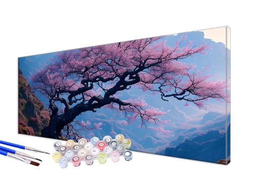 Malen Nach Zahlen Baum Malen Nach Zahlen Erwachsene Groß XXL 100x200cm, DIY Handgemalt Ölgemälde Bastelset Kit für Anfänger mit 3 Feinen Pinseln und Acrylfarbe, Zimmer Deko, Ohne Rahmen, Cliff JC-780 von Jinycoon