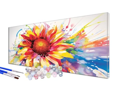 Malen Nach Zahlen Blume Malen Nach Zahlen Erwachsene Groß XXL 100x200cm, DIY Handgemalt Ölgemälde Bastelset Kit für Anfänger mit 3 Feinen Pinseln und Acrylfarbe, Zimmer Deko, Ohne Rahmen, Anlage JC-2 von Jinycoon