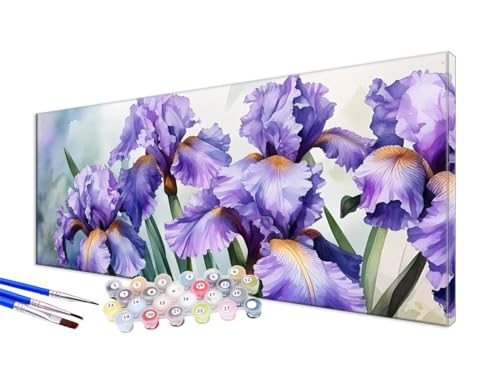 Malen Nach Zahlen Blume Malen Nach Zahlen Erwachsene Groß XXL 100x200cm,DIY Handgemalt Ölgemälde Bastelset Kit für Anfänger mit 3 Feinen Pinseln und Acrylfarbe,Zimmer Deko,Ohne Rahmen,Orchidee JC-608 von Jinycoon