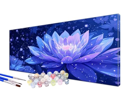 Malen Nach Zahlen Blume Malen Nach Zahlen Erwachsene Groß XXL 100x220cm, DIY Handgemalt Ölgemälde Bastelset Kit für Anfänger mit 3 Feinen Pinseln und Acrylfarbe, Zimmer Deko, Ohne Rahmen, Lotus JC-528 von Jinycoon