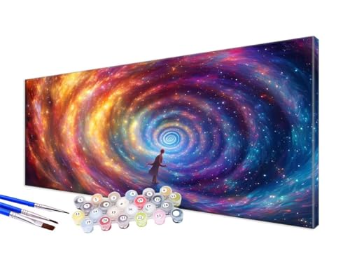 Malen Nach Zahlen Bunt Malen Nach Zahlen Erwachsene Groß XXL 100x200cm,DIY Handgemalt Ölgemälde Bastelset Kit für Anfänger mit 3 Feinen Pinseln und Acrylfarbe,Zimmer Deko,Ohne Rahmen,Strudel JC-580 von Jinycoon