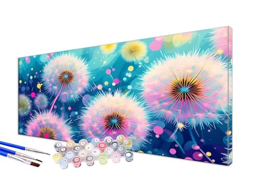 Malen Nach Zahlen Bunt Malen Nach Zahlen Erwachsene Groß XXL 30x60cm,DIY Handgemalt Ölgemälde Bastelset Kit für Anfänger mit 3 Feinen Pinseln und Acrylfarbe,Zimmer Deko,Ohne Rahmen,Löwenzahn JC-516 von Jinycoon