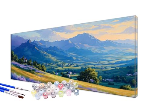 Malen Nach Zahlen Erwachsene Anlage Malen Nach Zahlen Lavendel DIY Handgemalt Ölgemälde Kit Paint by Numbers Bastelset mit 3 - Pinseln und Acrylfarbe, Deko Wohnzimmer, Ohne Rahmen 90x180cm JC-693 von Jinycoon