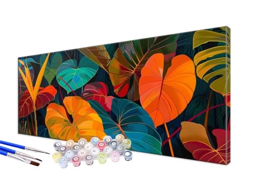 Malen Nach Zahlen Erwachsene Bunt Malen Nach Zahlen Blatt DIY Handgemalt Ölgemälde Kit Paint by Numbers Bastelset mit 3 - Pinseln und Acrylfarbe, Deko Wohnzimmer, Geschenk, Ohne Rahmen 100x220cm JC-11 von Jinycoon