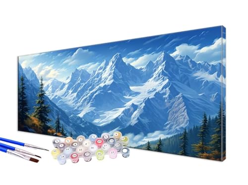 Malen Nach Zahlen Erwachsene Landschaft Malen Nach Zahlen Berg DIY Handgemalt Ölgemälde Kit Paint by Numbers Bastelset mit Pinseln und Acrylfarbe,Deko Wohnzimmer,Geschenk,Ohne Rahmen 60x120cm JC-35 von Jinycoon