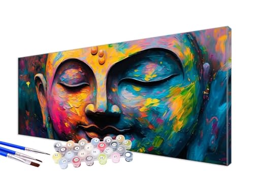 Malen Nach Zahlen Erwachsene Zen Malen Nach Zahlen Skulptur DIY Handgemalt Ölgemälde Kit Paint by Numbers Bastelset mit 3 - Pinseln und Acrylfarbe,Deko Wohnzimmer,Geschenk,Ohne Rahmen 100x220cm JC-21 von Jinycoon