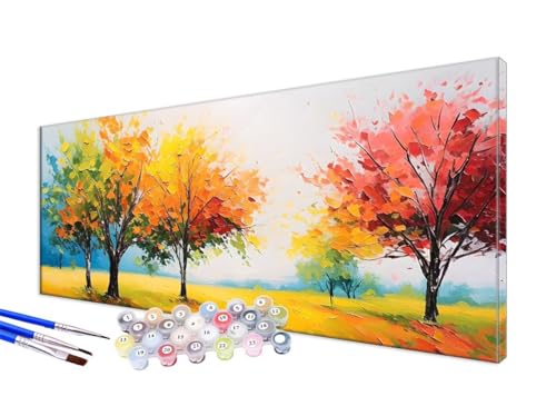 Malen Nach Zahlen Herbst Malen Nach Zahlen Erwachsene Groß XXL 100x200cm,DIY Handgemalt Ölgemälde Bastelset Kit für Anfänger mit 3 Feinen Pinseln und Acrylfarbe,Zimmer Deko,Ohne Rahmen,Baum (1) JC-622 von Jinycoon