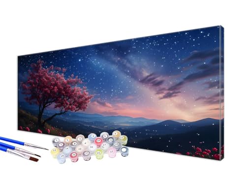 Malen Nach Zahlen Rose Malen Nach Zahlen Erwachsene Groß XXL 100x200cm, DIY Handgemalt Ölgemälde Bastelset Kit für Anfänger mit 3 Feinen Pinseln und Acrylfarbe, Zimmer Deko, Ohne Rahmen, Baum JC-794 von Jinycoon