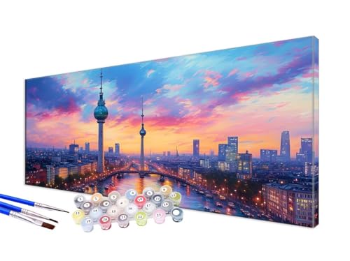 Malen Nach Zahlen Stadt Malen Nach Zahlen Erwachsene Groß XXL 100x220cm, DIY Handgemalt Ölgemälde Bastelset Kit für Anfänger mit 3 Feinen Pinseln und Acrylfarbe, Zimmer Deko, Ohne Rahmen, Paris JC-698 von Jinycoon