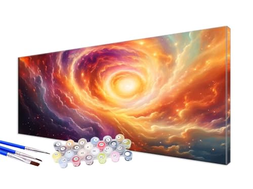 Malen Nach Zahlen Strudel Malen Nach Zahlen Erwachsene XXL 100x200cm,DIY Handgemalt Ölgemälde Bastelset Kit für Anfänger mit 3 Feinen Pinseln und Acrylfarbe,Zimmer Deko,Ohne Rahmen,Landschaft JC-584 von Jinycoon