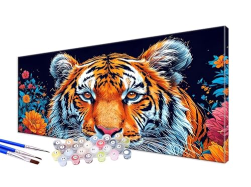 Malen Nach Zahlen Tiger Malen Nach Zahlen Erwachsene XXL 30x60cm,DIY Handgemalt Ölgemälde Bastelset Kit für Anfänger mit 3 Feinen Pinseln und Acrylfarbe,Zimmer Deko,Ohne Rahmen,Chrysantheme JC-302 von Jinycoon