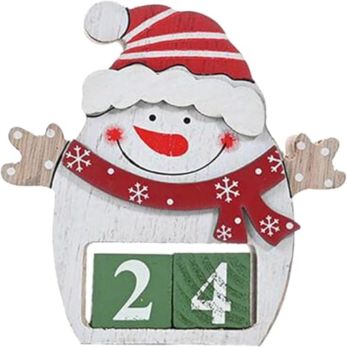 Weihnachtskalender Countdown Adventskalender Holz Hirsch Ornament für Weihnachten Home Dekoration Weihnachtsdekoration (B, 16.00) von Jipersuo