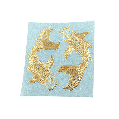2 Teile/para Goldene Karpfen Fisch Epoxidharz Form Metall Aufkleber DIY Schmuck Füllungen Goldene Karpfen Fisch DIY Schmuck von Jiqoe