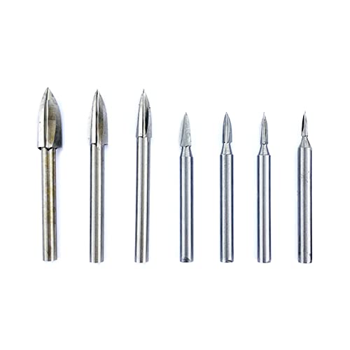 7Pcs Carving Gravur Bohrer Zubehör Bit Einrichtung 6mm Schaft Holzbearbeitung Einfügen von Jiqoe