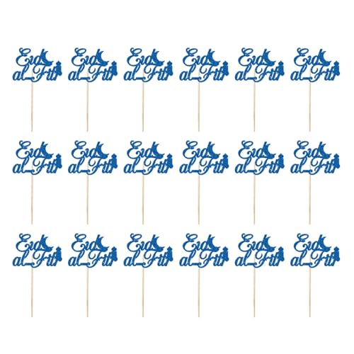 Eid Mubaraks Kuchendekorationen für Muslime, Festival, Cupcake-Topper, goldfarben, glitzernd, für Partys und Veranstaltungen, 18 Stück Eid Mubaraks Kuchendekorationen für Muslime, Festival, Cupcake-Topper, goldfarben, glitzernd, für Partys und Veranstaltungen, 18 Stück von Jiqoe