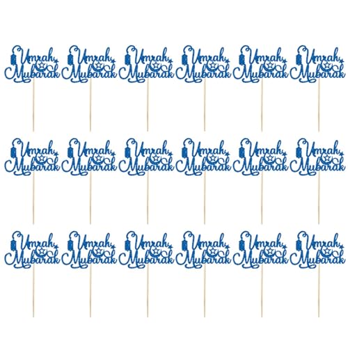 Eid Mubaraks Kuchendekorationen für Muslime, Festival, Cupcake-Topper, goldfarben, glitzernd, für Partys und Veranstaltungen, 18 Stück Eid Mubaraks Kuchendekorationen für Muslime, Festival, Cupcake-Topper, goldfarben, glitzernd, für Partys und Veranstaltungen, 18 Stück von Jiqoe