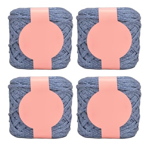 Jiqoe 4 Rollen Weiches Webgarn Polyester Strickgarn Zum Stricken Und Häkeln Decken Handtaschen 280 G/Rolle Buntes Garn von Jiqoe