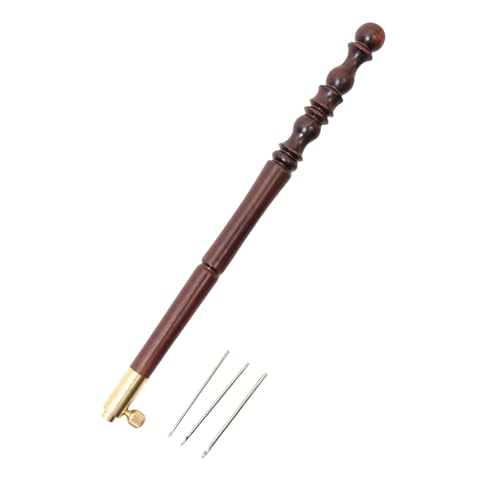 Jiqoe Französischer Stickhakengriff Mit Nadel (0 67 Mm 0 9 Mm 1 Mm) Austauschbare Stickerei Häkelnadel Zum Perlensticken von Jiqoe