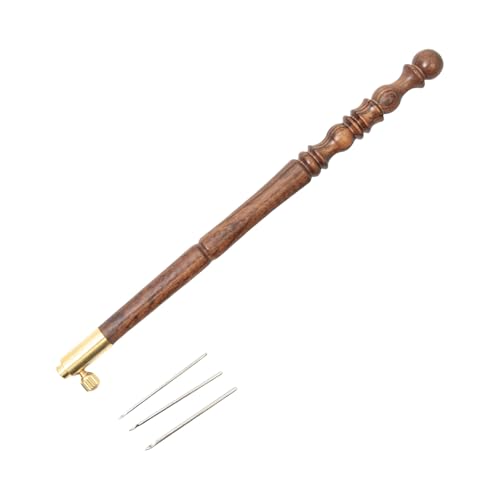 Jiqoe Französischer Stickhakengriff Mit Nadel (0 67 Mm 0 9 Mm 1 Mm) Austauschbare Stickerei Häkelnadel Zum Perlensticken von Jiqoe