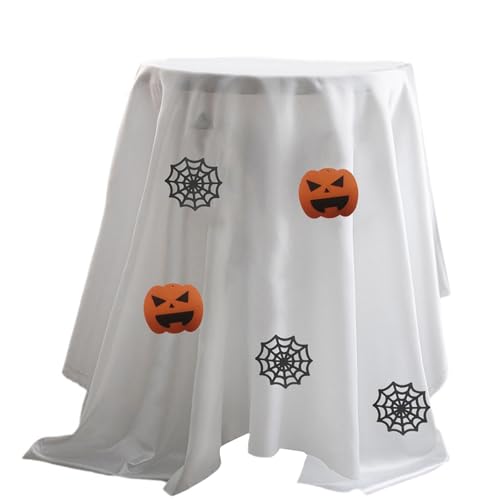 Jiqoe Polyester Tischdecke Mit Halloween Gesicht Kürbissen Leicht Zu Reinigen Feier Tischdecke Für Verschiedene Anlässe von Jiqoe