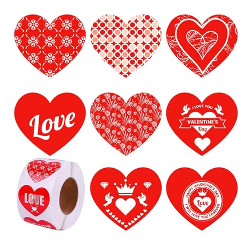 Jiqoe Stück Valentinstag Herzaufkleber 2 5 cm Bis 3 8 cm Selbstklebende Etiketten Valentinstags Verpackungsaufkleber Für Verpackungen von Jiqoe