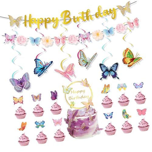 Kuchenaufsatz-Set, Schmetterlings-Banner, Urlaub, bunt, Partyzubehör, Schmetterlings-Kuchendekorationen für Festival-Kuchen Kuchenaufsatz-Set, Schmetterlings-Banner, Urlaub, bunt, Partyzubehör, Schmetterlings-Kuchendekorationen für Festival-Kuchen von Jiqoe