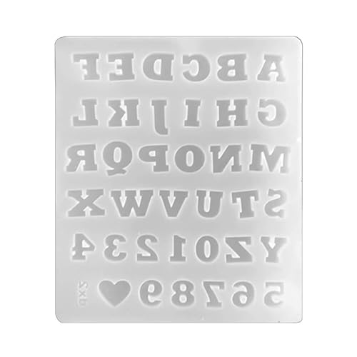 Silikonformen Epoxidharz, A-Z English Letter Resin Mold Mini 0-9 Number Silicone Molds for Jewelry Making Decors Ornament Resin Molds DIY Crafts von Jiqoe