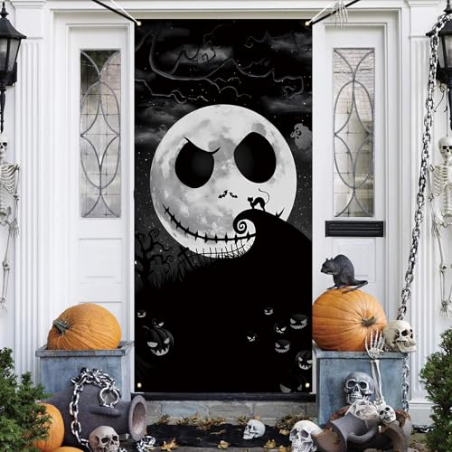 Jiudungs Weihnachtstürabdeckung Halloween Veranda Schild Banner Halloween Dekorationen und Zubehör für Zuhause von Jiudungs