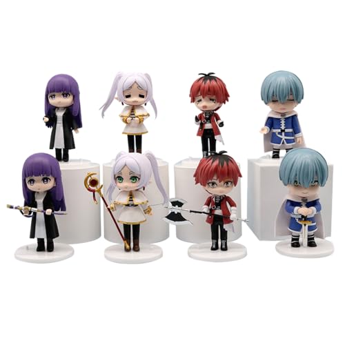 8pcs Frieren Figur Cake Topper Mini Anime Frieren: Beyond Journey's End Cake Topper Figur Modell Statue Kuchendekoration Sammlerstücke Geschenke von Jiumaocleu