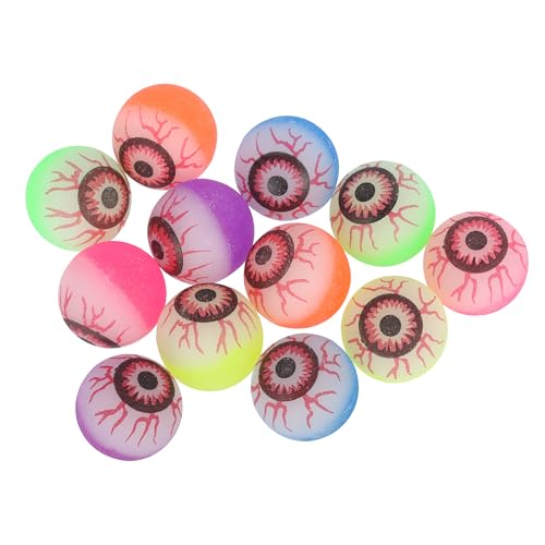 12pcs Halloween Hüpfbälle, Halloween Augäpfel, Halloween Gruseliges Auge Hüpfbälle Geschenke, Halloween Hüpfbällel für Kinder Geschenktüten, Party Dekoration von Jiusely