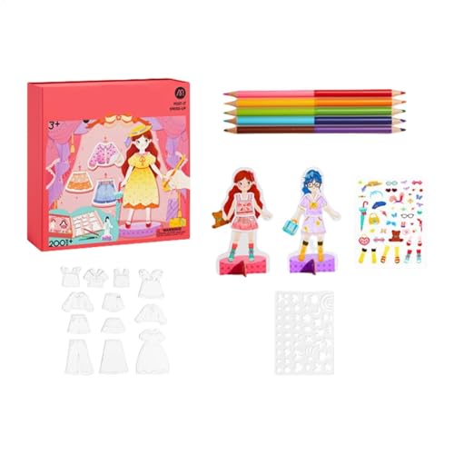 Jlkegfdf Mädchen Stickerbuch | Prinzessin Dress Up Sticker Spiel | Kreatives Dress Up Spiel Buch, Prinzessin Make-up Dress Up Aufkleber auf Papier für Mädchen von Jlkegfdf