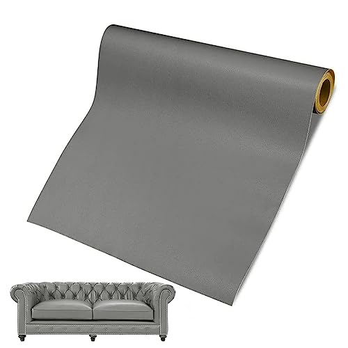 60 x137cm Selbstklebendes Kunstleder Patch, Leder Reparatur Set Leder Patch Kit, Leder Reparatur Set Patch Kit, Kunstleder Selbstklebende für Sofas, Autositze, Bürostuhl, Kopfteil (Dunkelgrau) von Jlnmmn