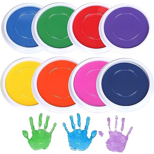 Jlnmmn Stempelkissen, 8 Farben Ink Pad, Stempelkissen Bunt, Stempelkissen Fingerabdruck, Fingerstempel, Verwendung für Fingermalerei, DIY-Stempelkarten, Scrapbooking, Geschenke für Kinder von Jlnmmn