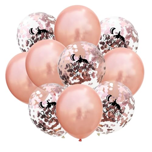 Latex-Ballon, Eid- -Ballon-Set, 10 Stück, Konfetti-Pailletten-Ballons, festliches rosa Ballon-Set, hochwertige Latex-Luftballons, runde -Ballons, Ballon für Heimdekorationen von Jlobnyiun