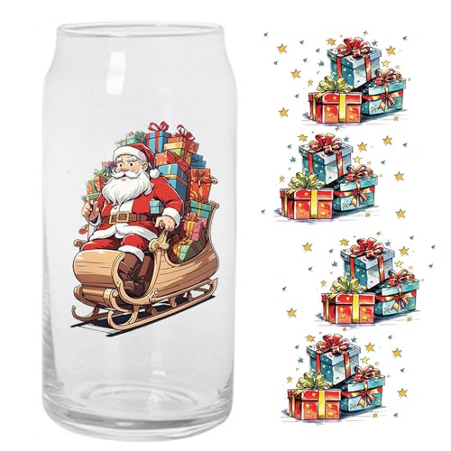 Weihnachtsaufkleber für Glastassen, Aufkleber für Weihnachtstassen, wasserdichte Weihnachtsaufkleber, Glastasse für Weihnachtsornamente, künstlerische Aufkleber für Bou von Jlobnyiun