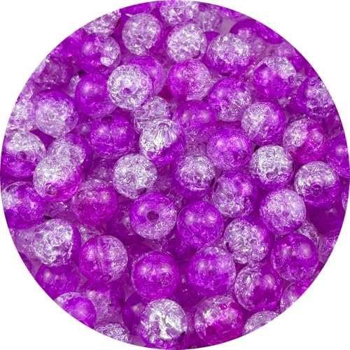 Jmassyang 100 Stück 12 mm Acrylperlen, Kristall, runde Kunststoff-Abstandshalter, Perlen für DIY-Dekoration, Halsketten, Armbänder, Ohrringe, Schmuckherstellung, Violett von Jmassyang