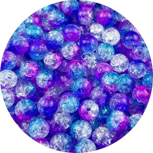 Jmassyang Acrylperlen, 8 mm, runde Kunststoff-Abstandshalter, Perlen für DIY-Dekoration, Halsketten, Armbänder, Ohrringe, Schmuckherstellung, 300 Stück (Rosarot-Blau) von Jmassyang