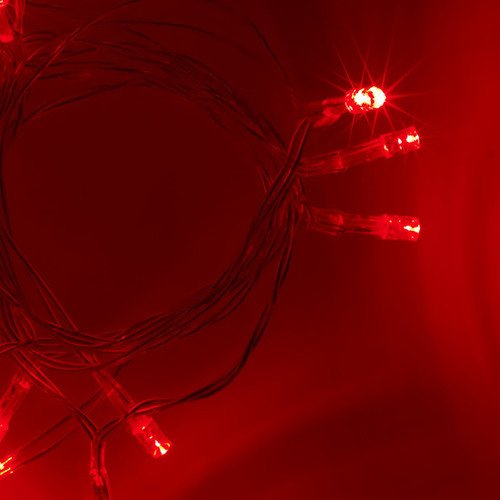 JnDeeTM Batteriebetriebene LED-Lichterkette, 2 m, 20 LEDs, Rot – An/Aus/Blinkfunktion, perfekt für Weihnachten, Hochzeit von JnDee