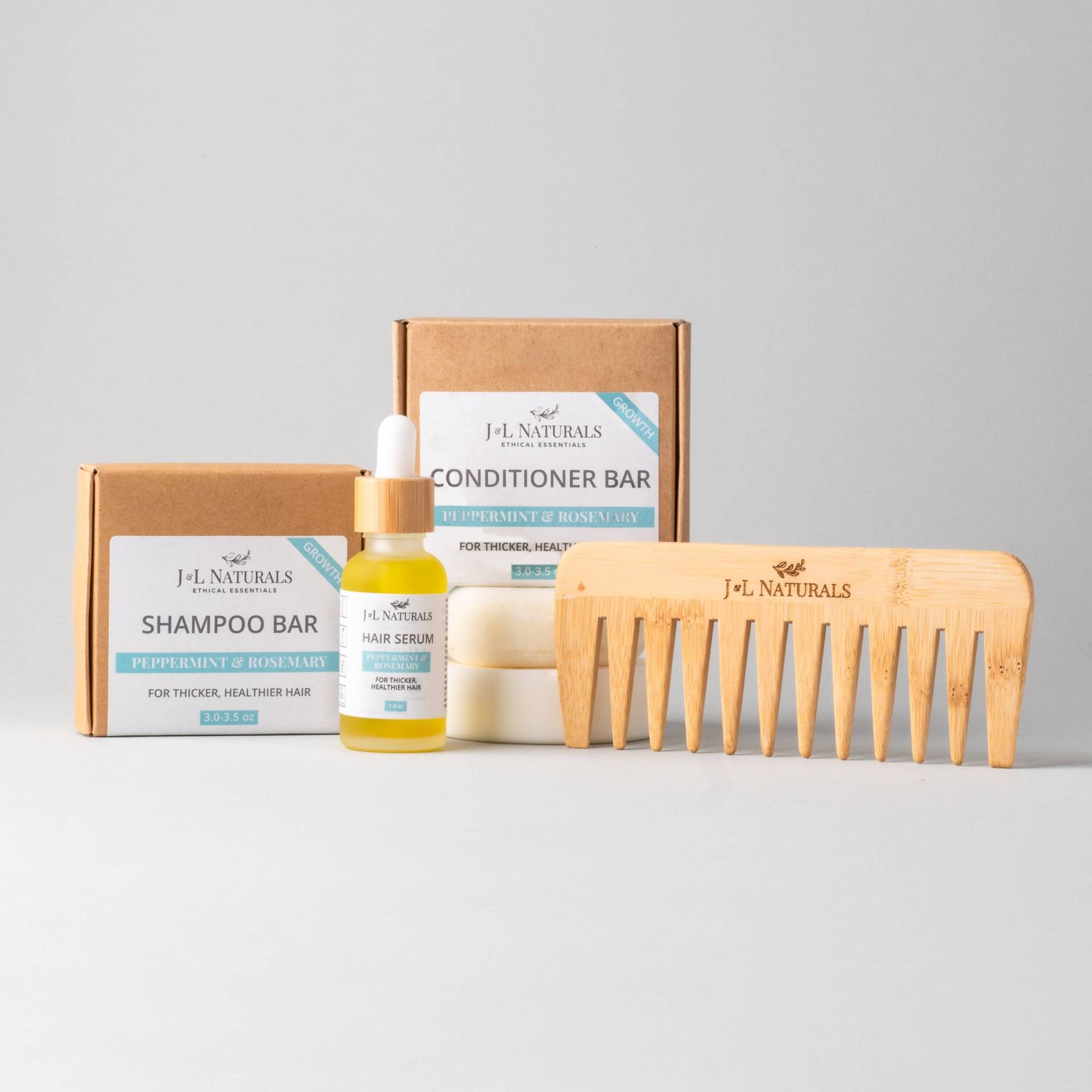 Pfefferminze + Rosmarin | Natürliches Haarpflege-Kit Für Das Wachstum Vegane Haarprodukte Natürliche Haar Seifenstücke Haaröl Haarkamm Geschenk Sie von JnLNaturals