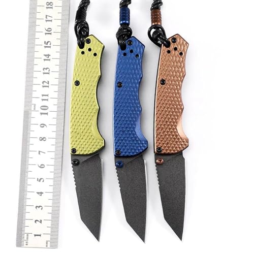 Joa Klein Alu Klappmesser, Premium Taschenmesser, M4 Stahlklinge, Outdoor EDC Messer Neck knife, Survival Jagdmesser, Einhandmesser von Joa