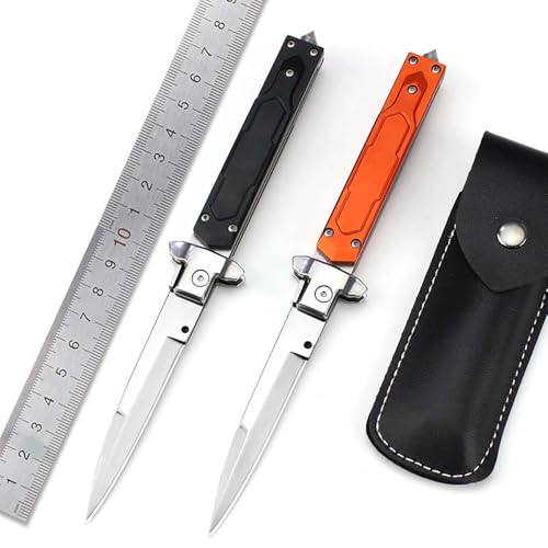 Joa Kleine handliches werkzeug stahl messer rutschfest Survival Tragbare Camping outdoor messer neck knife edc Jagdmesser Lange taschenmesser Alu klappmesser Schlank faltmesser mit scheide von Joa