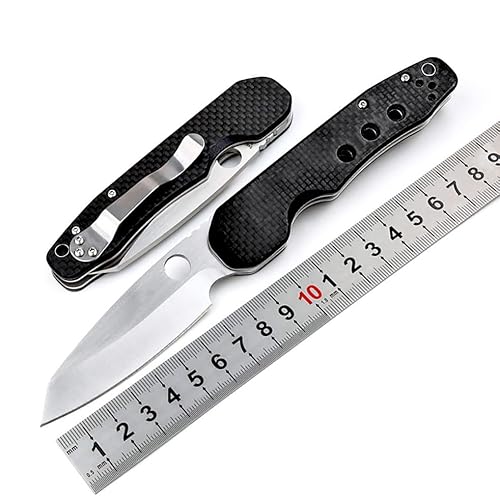 Joa Kleine handliches werkzeug stahl messer rutschfest Survival Tragbare Camping outdoor messer neck knife edc Jagdmesser multi taschenmesser carbon klappmesser schlank faltmesser Kohlefaser von Joa