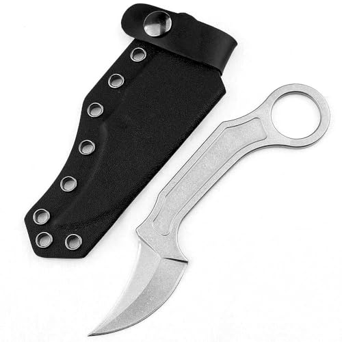 Joa Kleine handliches werkzeug stahl messer scharf rutschfest edc Survival Tragbare Camping outdoor messer gegen Jagdmesser Neck knife feststehendes messer tanto gürtelmesser/Kydex Scheide von Joa