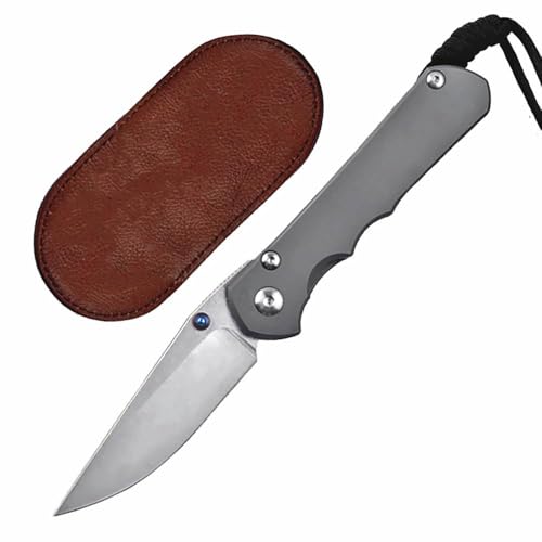 Joa Kleine handliches werkzeug stahl messer scharf rutschfest grau Survival Tragbare Camping outdoor messer edc Jagdmesser taschenmesser Titan klappmesser tanto multitool scheide geschenk für männer von Joa