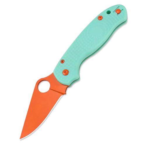 Joa Kleines handliches werkzeug stahl messer scharf rutschfest Grün Survival Tragbare Camping outdoor messer edc Jagdmesser leicht taschenmesser faltbar klappmesser flipper tanto orange einhandmesser von Joa